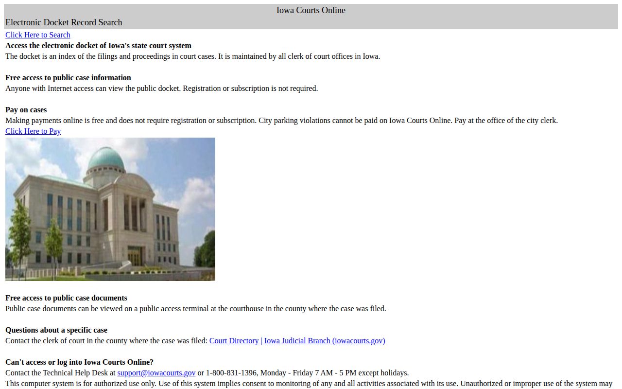 Iowa Courts Online case search