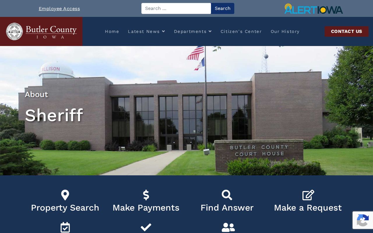 Butler County Iowa sheriff jail and contact page